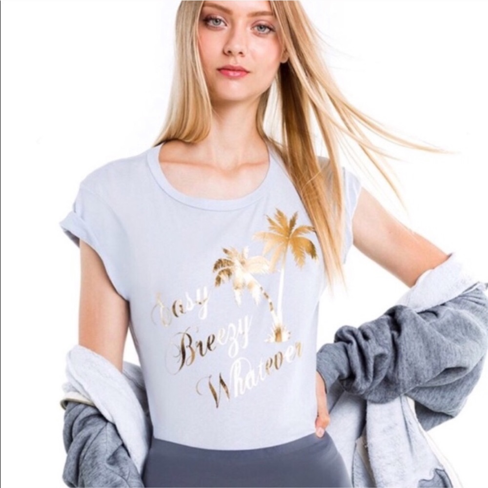 WILDFOX Easy Breezy WHATEVER foil print tee